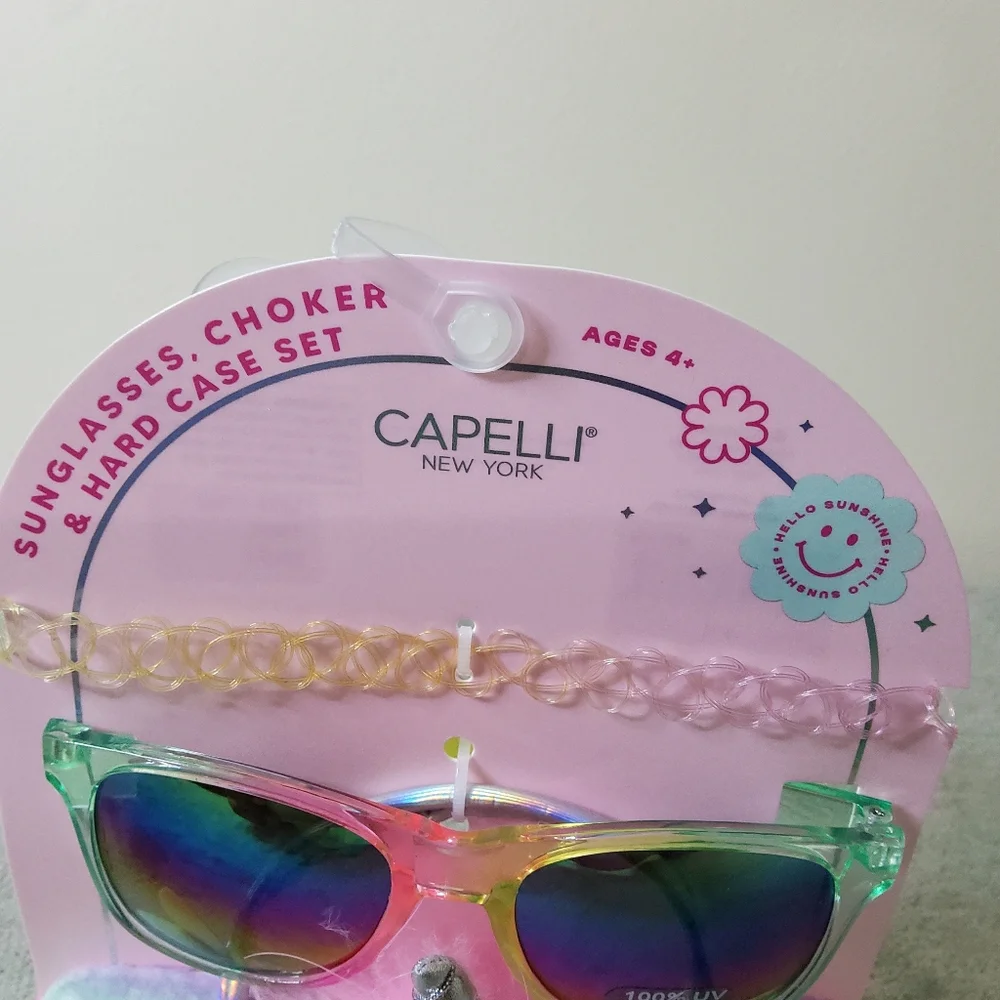 * Capelli New York Little Girls Unicorn Girl Sunglasses Choker And Hard Case Set